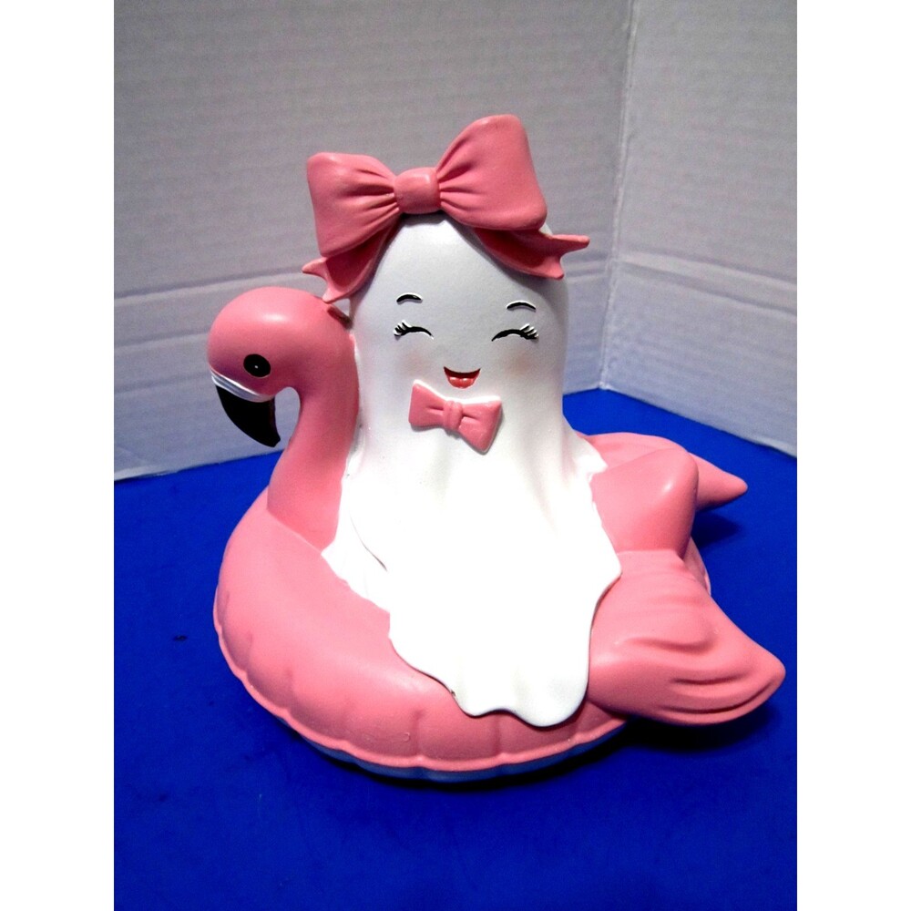 New Halloween Girl Ghost On Pink Flamingo Float Halloween Summerween 2026